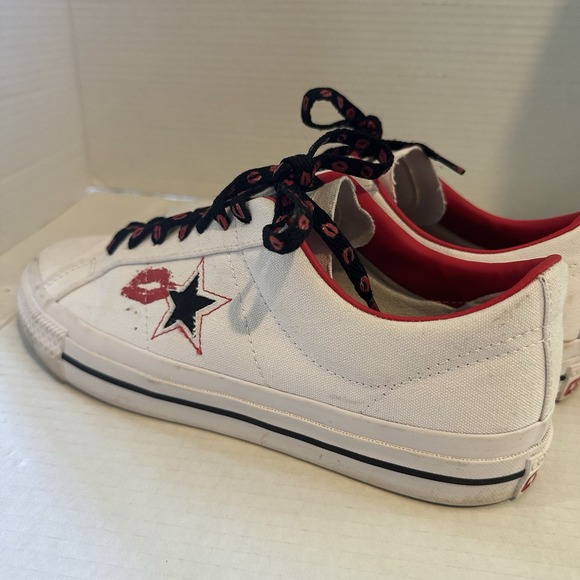 Converse One Star Pro Ox Low Top Lips White/Black-Red Mens Size 9.5 A04606c - Picture 6 of 10